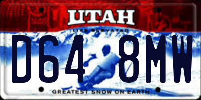 UT license plate D648MW