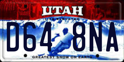 UT license plate D648NA