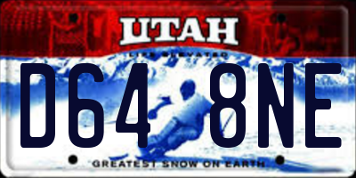 UT license plate D648NE