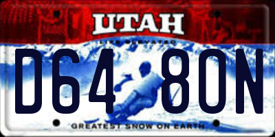 UT license plate D648ON