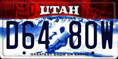 UT license plate D648OW