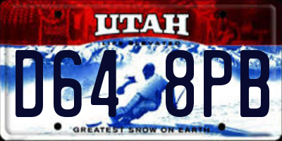 UT license plate D648PB