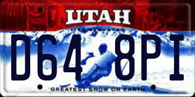 UT license plate D648PI