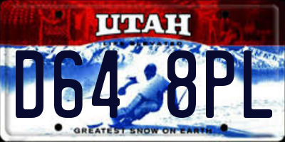 UT license plate D648PL