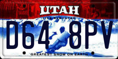 UT license plate D648PV