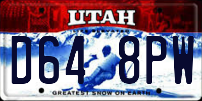 UT license plate D648PW