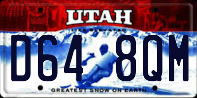 UT license plate D648QM