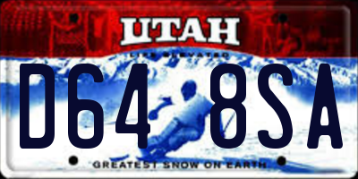 UT license plate D648SA