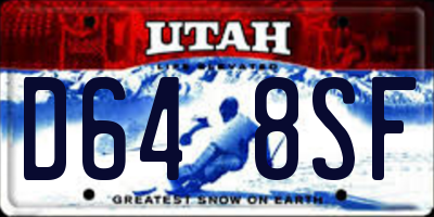 UT license plate D648SF
