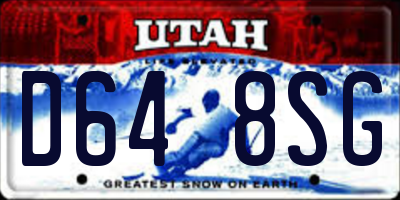 UT license plate D648SG