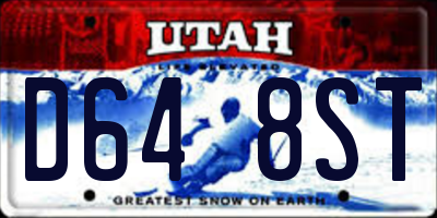 UT license plate D648ST