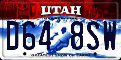 UT license plate D648SW