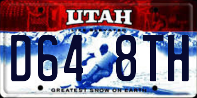 UT license plate D648TH