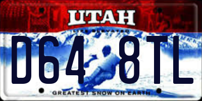 UT license plate D648TL
