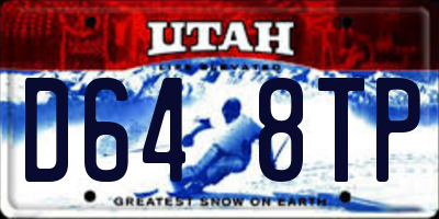 UT license plate D648TP