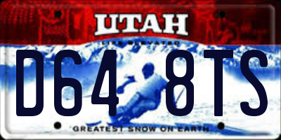 UT license plate D648TS