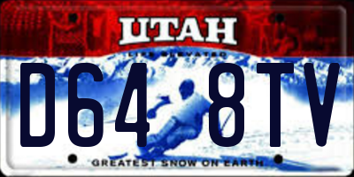 UT license plate D648TV