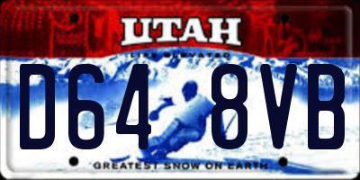 UT license plate D648VB