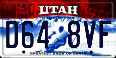 UT license plate D648VF