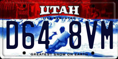 UT license plate D648VM