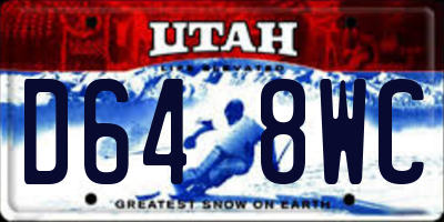 UT license plate D648WC