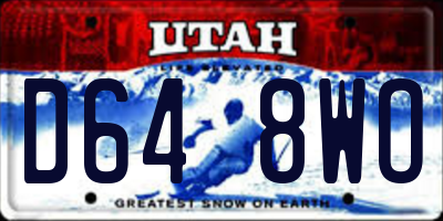 UT license plate D648WO