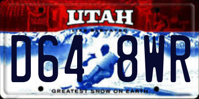 UT license plate D648WR