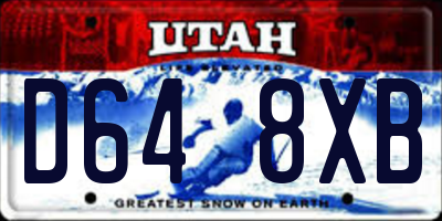 UT license plate D648XB
