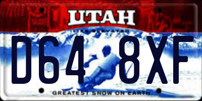 UT license plate D648XF