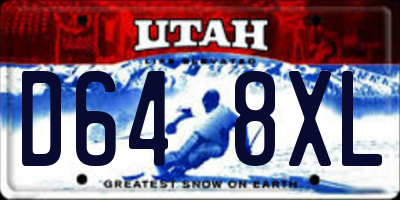 UT license plate D648XL