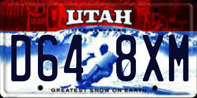 UT license plate D648XM
