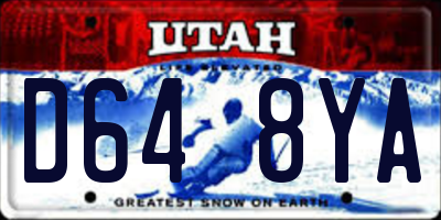 UT license plate D648YA