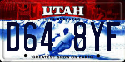 UT license plate D648YF