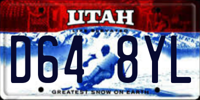 UT license plate D648YL