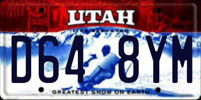 UT license plate D648YM