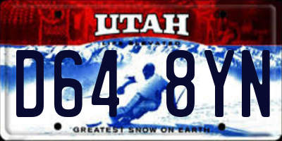 UT license plate D648YN