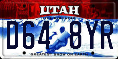 UT license plate D648YR