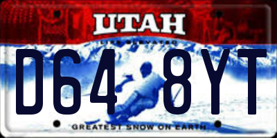UT license plate D648YT