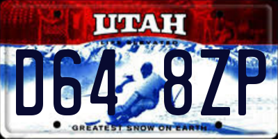 UT license plate D648ZP