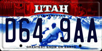 UT license plate D649AA
