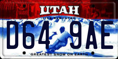 UT license plate D649AE
