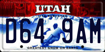 UT license plate D649AM