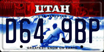 UT license plate D649BP