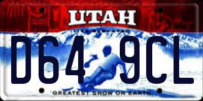 UT license plate D649CL