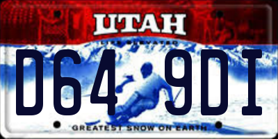 UT license plate D649DI