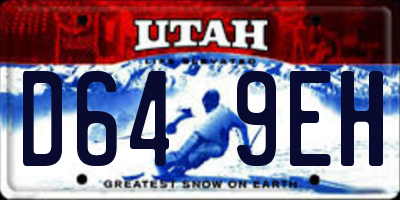 UT license plate D649EH