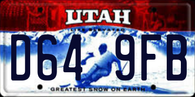 UT license plate D649FB