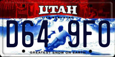 UT license plate D649FO