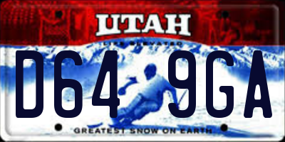 UT license plate D649GA