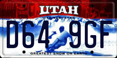 UT license plate D649GF